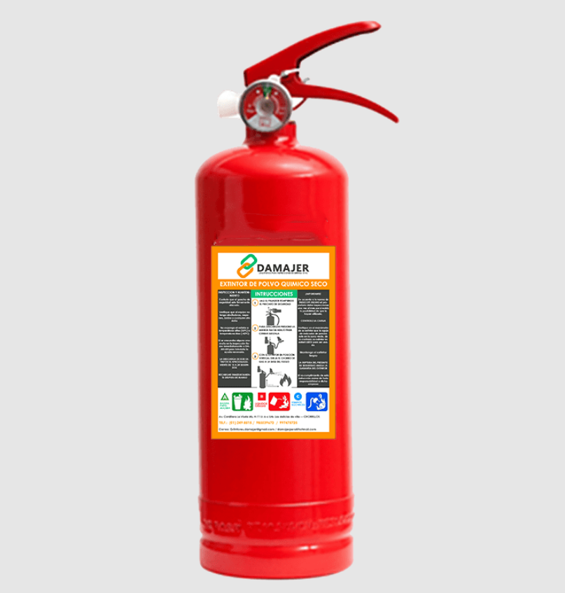EXTINTOR DE POLVO QUÍMICO SECO (PQS) - 2KG
