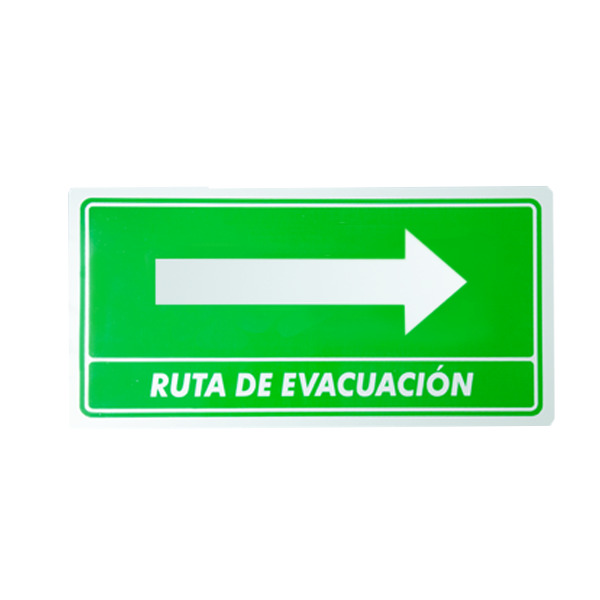 RUTA DE EVACUACIÓN (DERECHA) 30X20 CM.